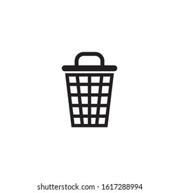 Trash bin icon logo design inspiration vector illustration template
