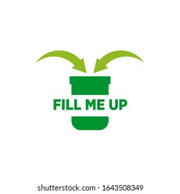 Trash bin icon logo design vector template