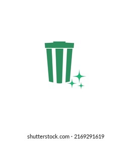 Trash bin icon logo design illustration template vector