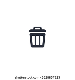 Trash bin icon logo flat vector design