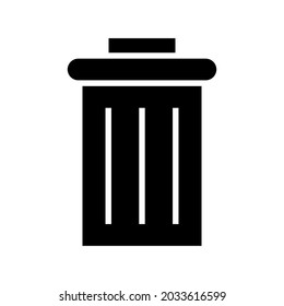 icono de papelera o logotipo símbolo de signo aislado ilustración vectorial - iconos vectoriales de estilo negro de alta calidad
