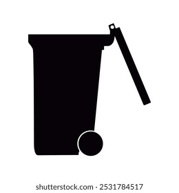 Trash Bin Icon, Minimalist Waste Disposal Symbol