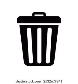 Trash Bin Icon, Minimalist Waste Management Symbol