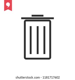 Trash bin icon on white background. Vector illustration