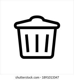 Trash bin icon on white background