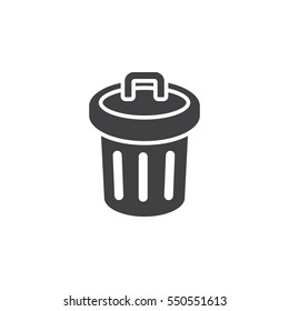 Trash bin icon on the white background