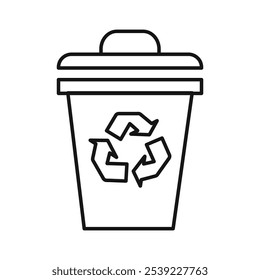 Trash Bin icon outline collection or set in black and white