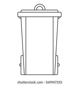 Trash bin icon. Outline illustration of trash bin vector icon for web