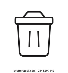 Trash Bin icon outline set sign