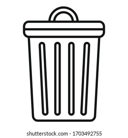 Icono de bandeja de captura. Icono de vector de cubo de basura de esquema para diseño web aislado en fondo blanco