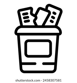 Trash bin icon outline vector. Garbage collecting can. Waste management container