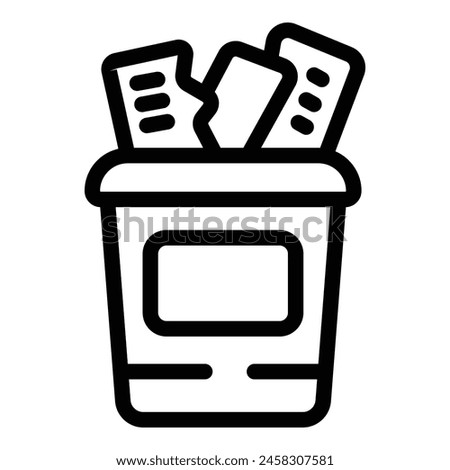Trash bin icon outline vector. Garbage collecting can. Waste management container