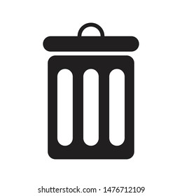 trash, bin icon. recycle black icon on isolated background vector illustration.