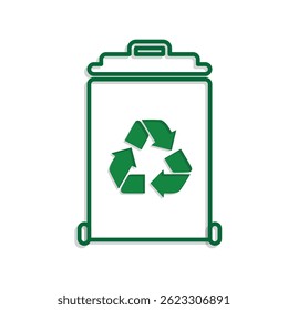 trash bin icon. recycling symbol. sustainability. reuse web icon, eco-friendly, used goods, green energy. Mixed design style
