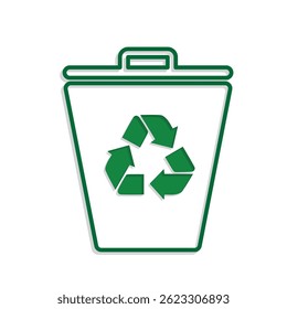 trash bin icon. recycling symbol. sustainability. reuse web icon, eco-friendly, used goods, green energy. Mixed design style