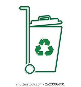 trash bin icon. recycling symbol. sustainability. reuse web icon, eco-friendly, used goods, green energy. Mixed design style