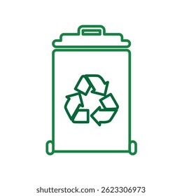 trash bin icon. recycling symbol. sustainability. reuse web icon, eco-friendly, used goods, green energy. Line design style