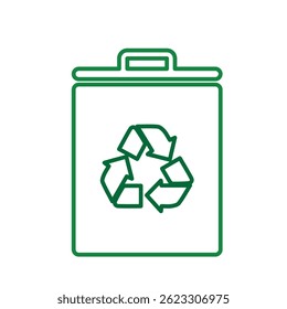 trash bin icon. recycling symbol. sustainability. reuse web icon, eco-friendly, used goods, green energy. Line design style