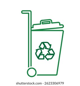 trash bin icon. recycling symbol. sustainability. reuse web icon, eco-friendly, used goods, green energy. Line design style
