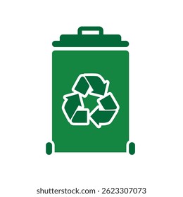 trash bin icon. recycling symbol. sustainability. reuse web icon, eco-friendly, used goods, green energy. Solid design style