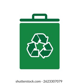 trash bin icon. recycling symbol. sustainability. reuse web icon, eco-friendly, used goods, green energy. Solid design style