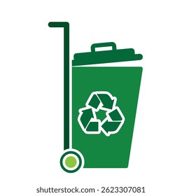 trash bin icon. recycling symbol. sustainability. reuse web icon, eco-friendly, used goods, green energy. Solid design style