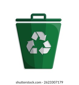 trash bin icon. recycling symbol. sustainability. reuse web icon, eco-friendly, used goods, green energy. simple 3d design style