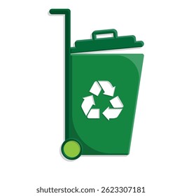 trash bin icon. recycling symbol. sustainability. reuse web icon, eco-friendly, used goods, green energy. simple 3d design style