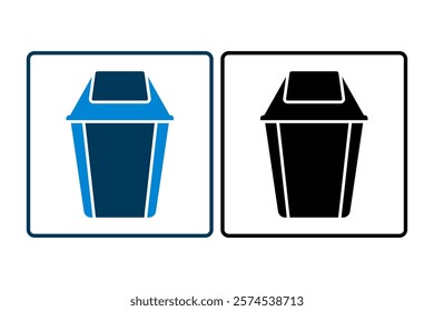 Trash Bin icon. icon related to Office. suitable for web site, app, user interfaces, printable etc. solid icon style. simple vector design editable