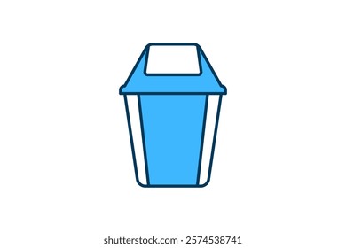 Trash Bin icon. icon related to Office. suitable for web site, app, user interfaces, printable etc. flat line icon style. simple vector design editable