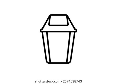 Trash Bin icon. icon related to Office. suitable for web site, app, user interfaces, printable etc. line icon style. simple vector design editable