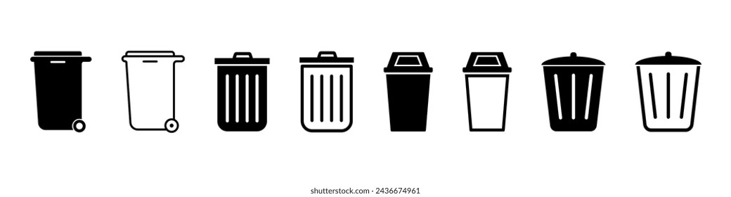Trash bin icon. Rubbish sign. 