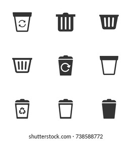 Trash bin icon set