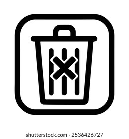 Trash bin icon set. Delete silhouettes icon. Vector illustration.