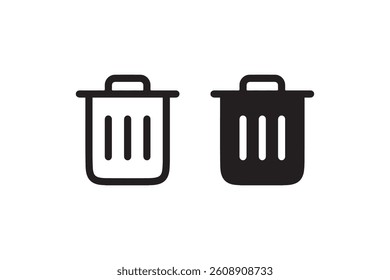 Trash bin icon set for delete and remove actions Vector