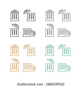Trash bin icon set, eps 8 format