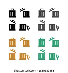 Trash bin icon set, eps 8 format