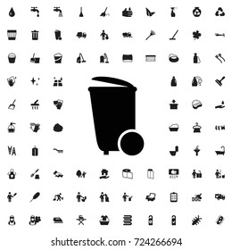 Trash bin icon. set of filled cleaning icons.
