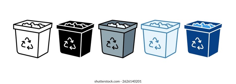 Trash Bin Icon Set Multiple Style Collection