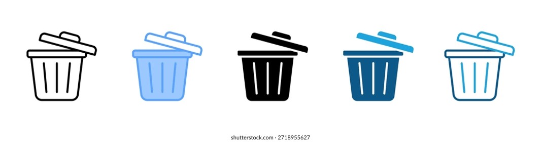 Ícone Lixeira define coleção de vários estilos