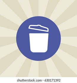trash bin icon. sign design. background