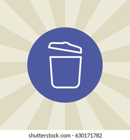 trash bin icon. sign design. background
