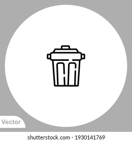 Trash bin icon sign vector,Symbol, logo illustration for web and mobile