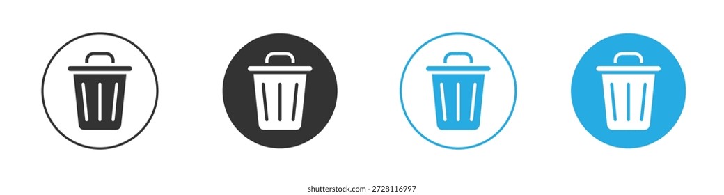 Icono de papelera. ilustración simple diseño gráfico doodle negro