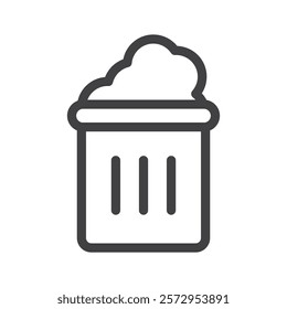 Trash bin icon Simple outline vector logo