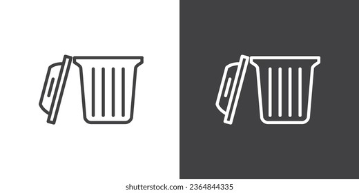 Trash bin icon, Simple Recycle outline vector sign, Trash can linear style pictogram. Delete symbol, logo illustration, Modern vector trash can symbol isolated on white background. 