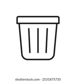 Trash Bin icon Simple thin outline