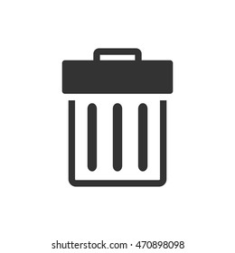 Trash bin icon in single color. Garbage can clean office bucket