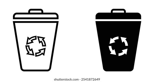 trash bin icon in stroke and fil