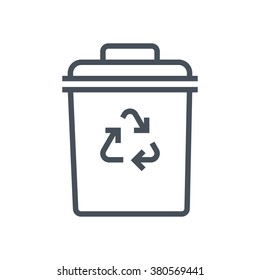 Trash bin icon suitable for info graphics, websites and print media and  interfaces. Line vector icon.